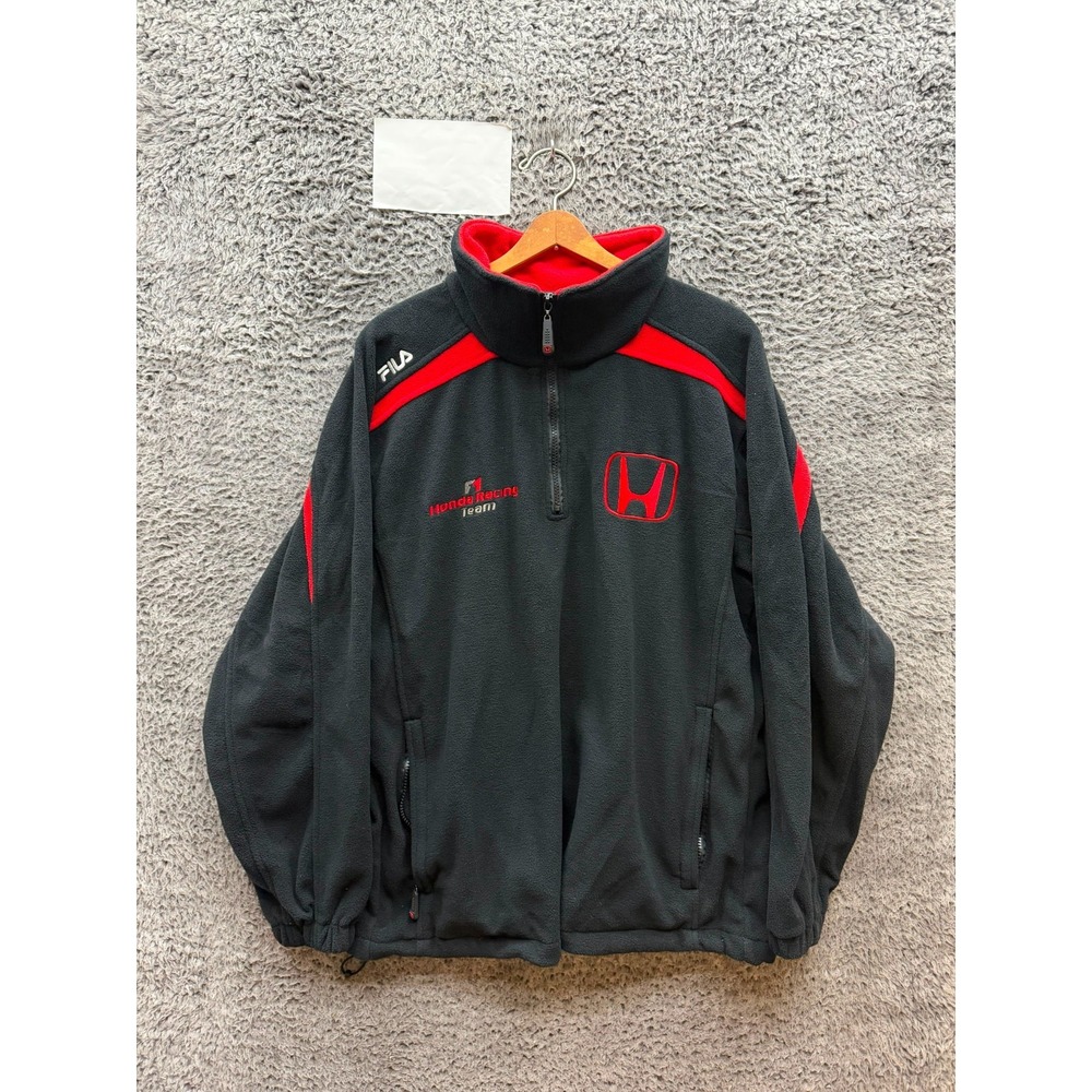 NWOT Fila F1 Honda Racing Team Grand Prix Fleece 1/4 Zip Jacket Black Size XL